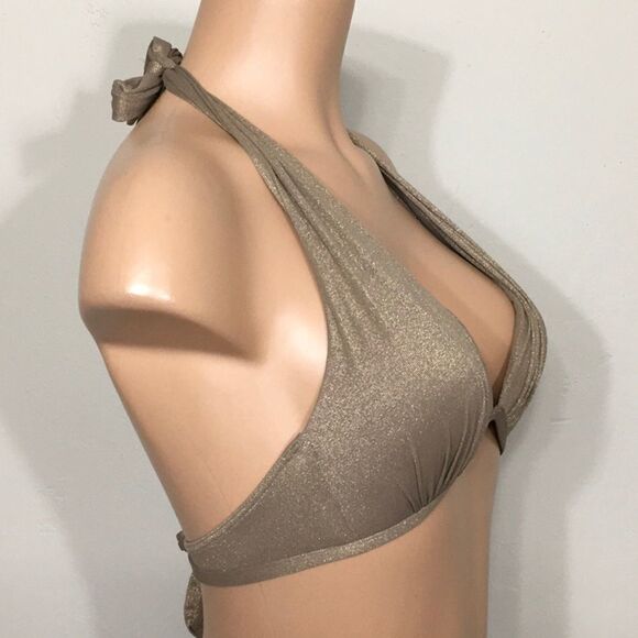 Kenneth Cole gold lame’ push up bikini top. 32 B/C. NWT - Picture 3 of 7
